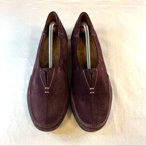 TAOS Women's Ballet Flats Slip Ons Loafers Shoes Marvey Bordeaux Suede US 8-8.5